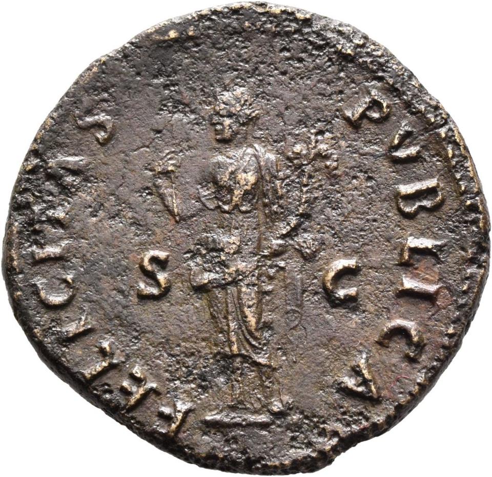 Vespasian, copper-alloy dupondius, collection photograph Mainz-ID608, reverse