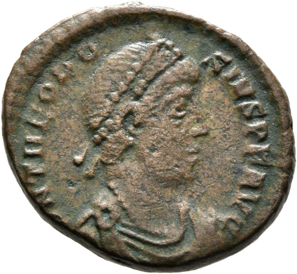 Theodosius I, copper-alloy ae3, collection photograph Mainz-ID951, obverse