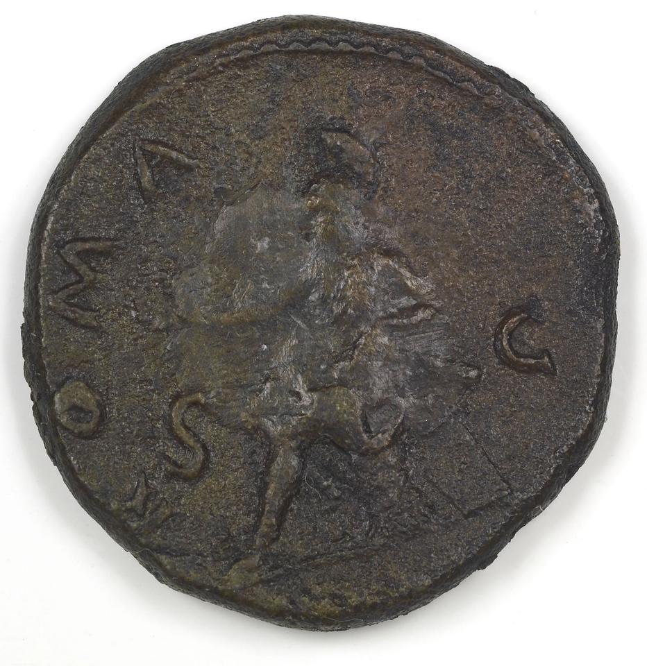 Vespasian, copper-alloy dupondius, collection photograph IATH-1994.10.3, reverse