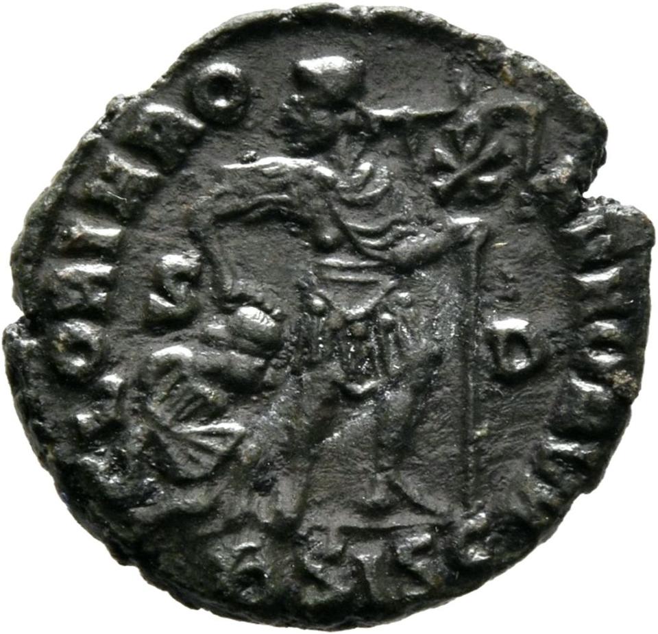 Valentinian I, copper-alloy ae3, collection photograph Mainz-ID962, reverse