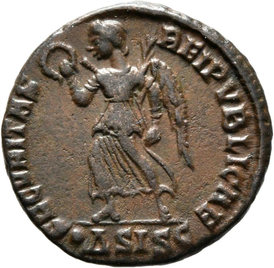 Valentinian I, copper-alloy ae3, collection photograph Mainz-ID961, reverse