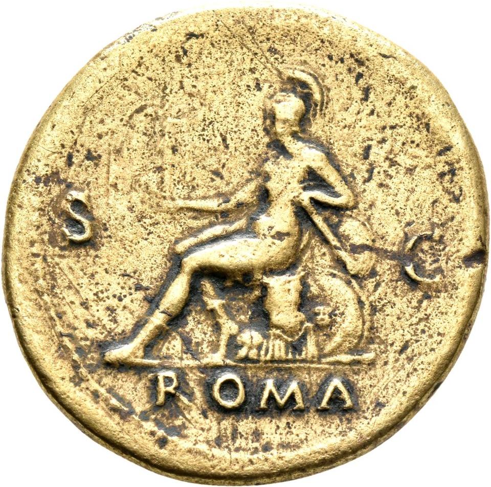 Nero, Bronze sestertius, collection photograph Mainz-ID175, reverse