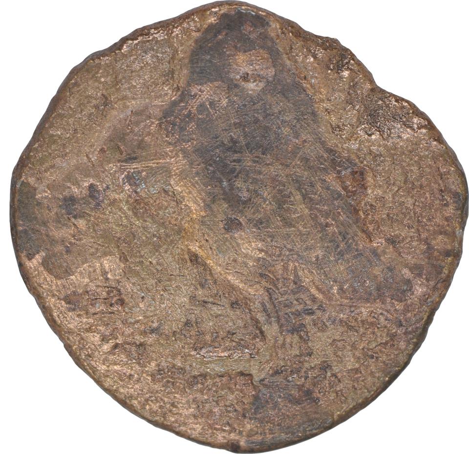 Ptolemy II Philadelphus, copper-alloy diobol, collection photograph CEAlex-3868, reverse