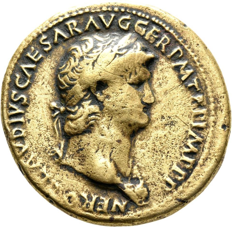 Nero, Bronze sestertius, collection photograph Mainz-ID175, obverse