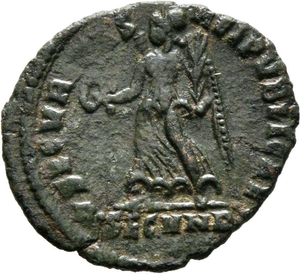 Valentinian I, copper-alloy ae3, collection photograph Mainz-ID963, reverse