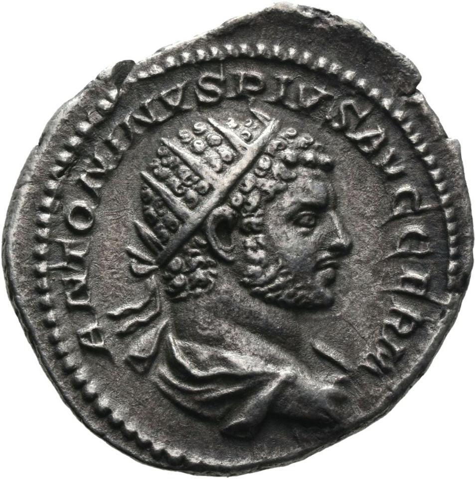 Caracalla, silver antoninianus, collection photograph Mainz-ID484, obverse