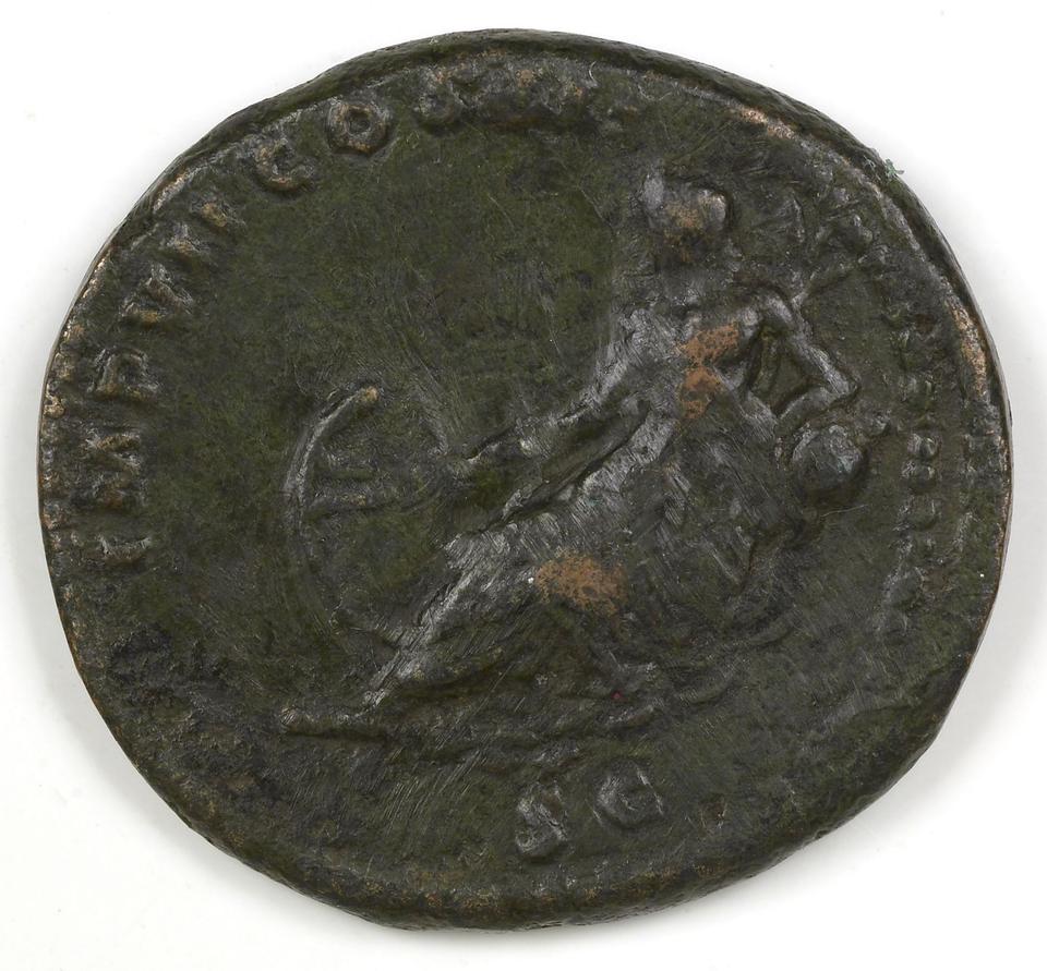 Marcus Aurelius, Bronze as, collection photograph IATH-1989.19.13, reverse