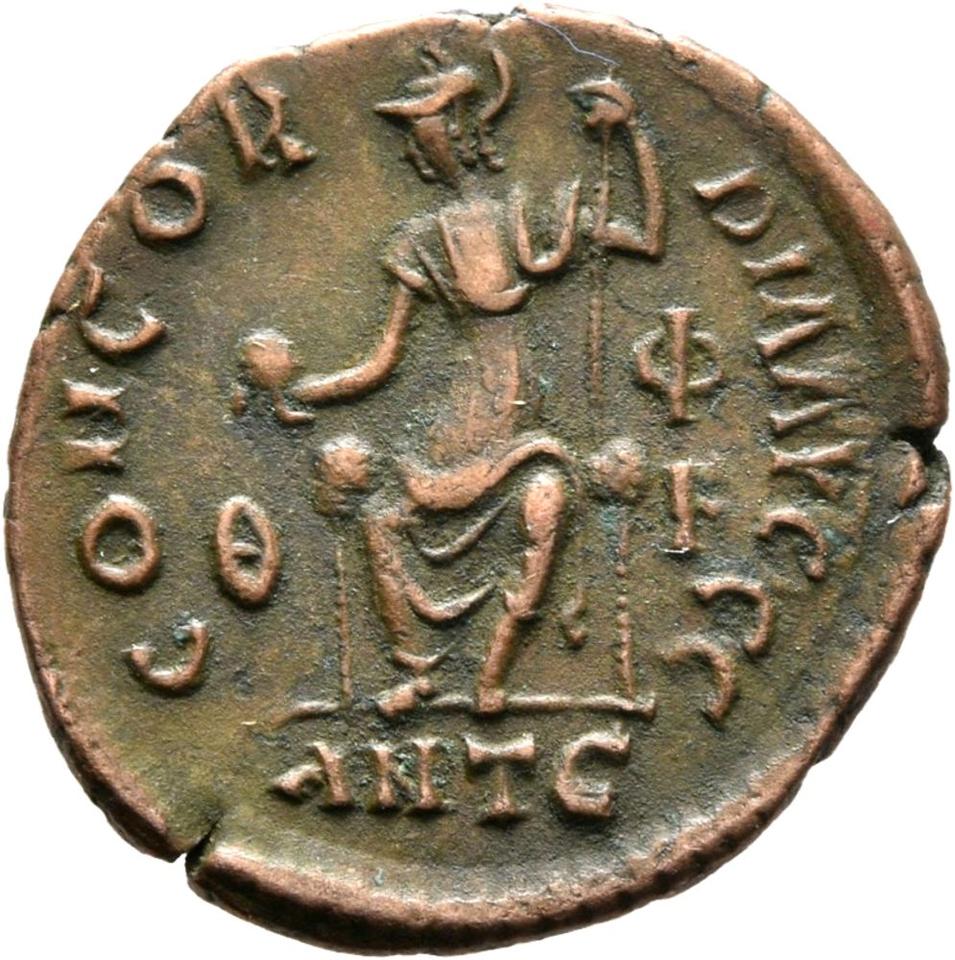 Theodosius I, copper-alloy ae3, collection photograph Mainz-ID955, reverse