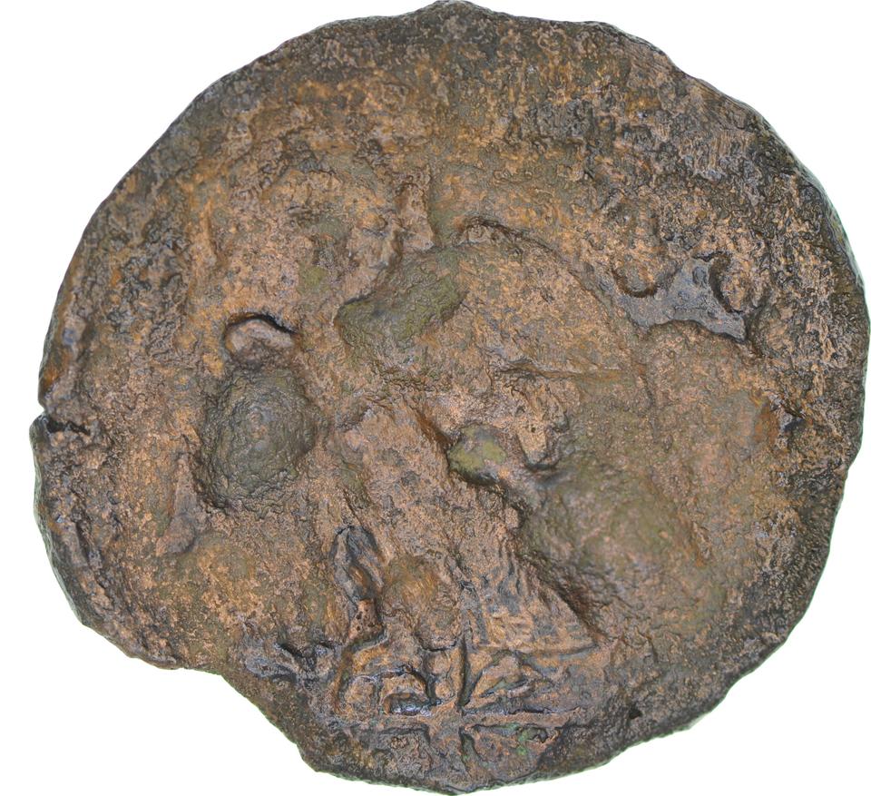 Ptolemy II Philadelphus, copper-alloy diobol, collection photograph CEAlex-3885, reverse