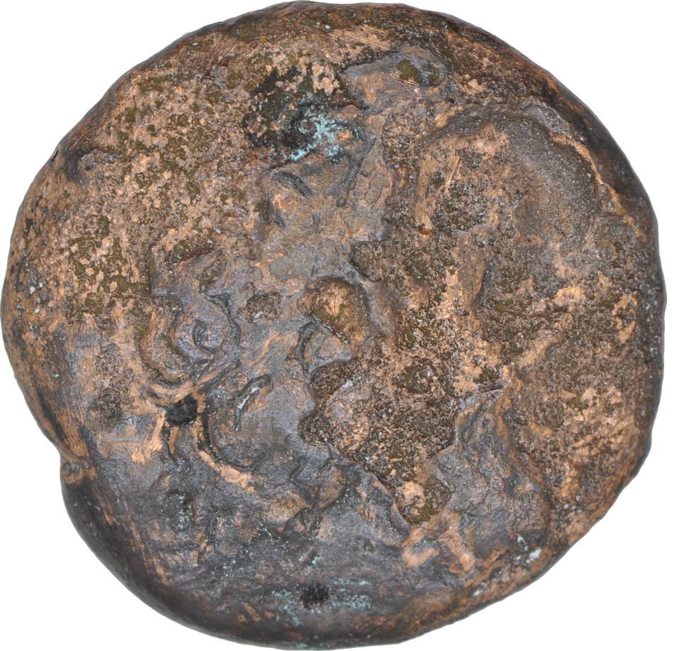 Ptolemy I Soter, copper-alloy diobol, collection photograph CEAlex-3990, obverse