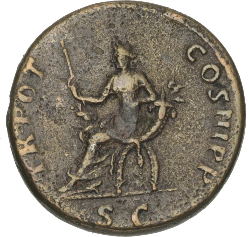 Trajan, copper-alloy dupondius, collection photograph Herzog-ID57, reverse
