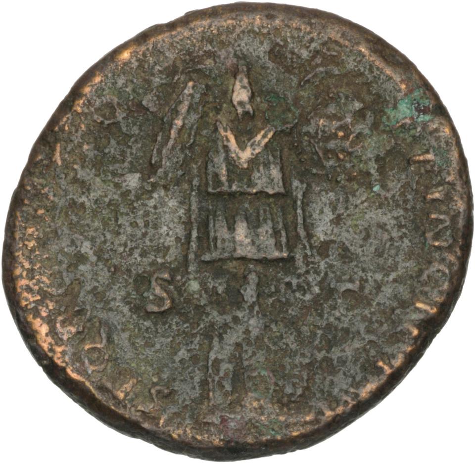 Trajan, copper-alloy dupondius, collection photograph Herzog-ID66, reverse