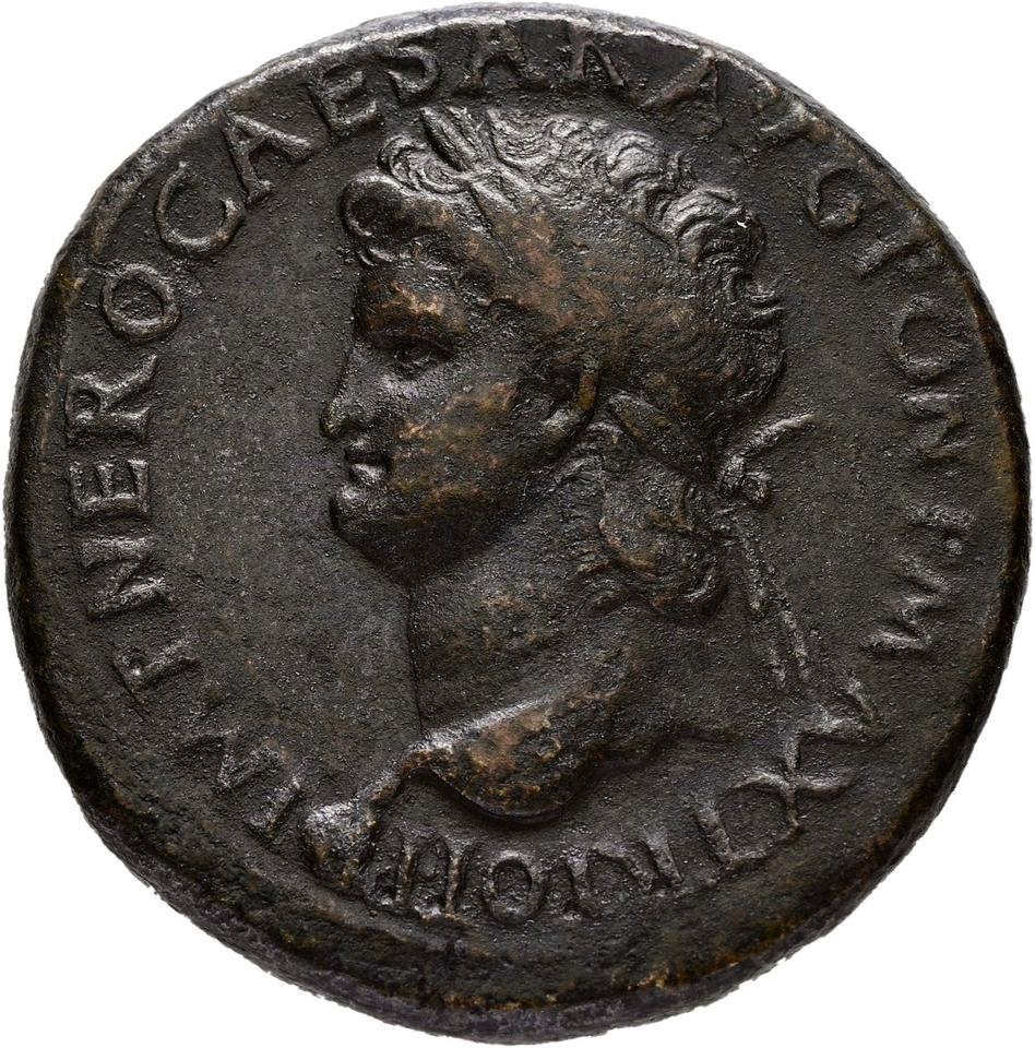Nero, Bronze sestertius, collection photograph Hamburg-ID419, obverse