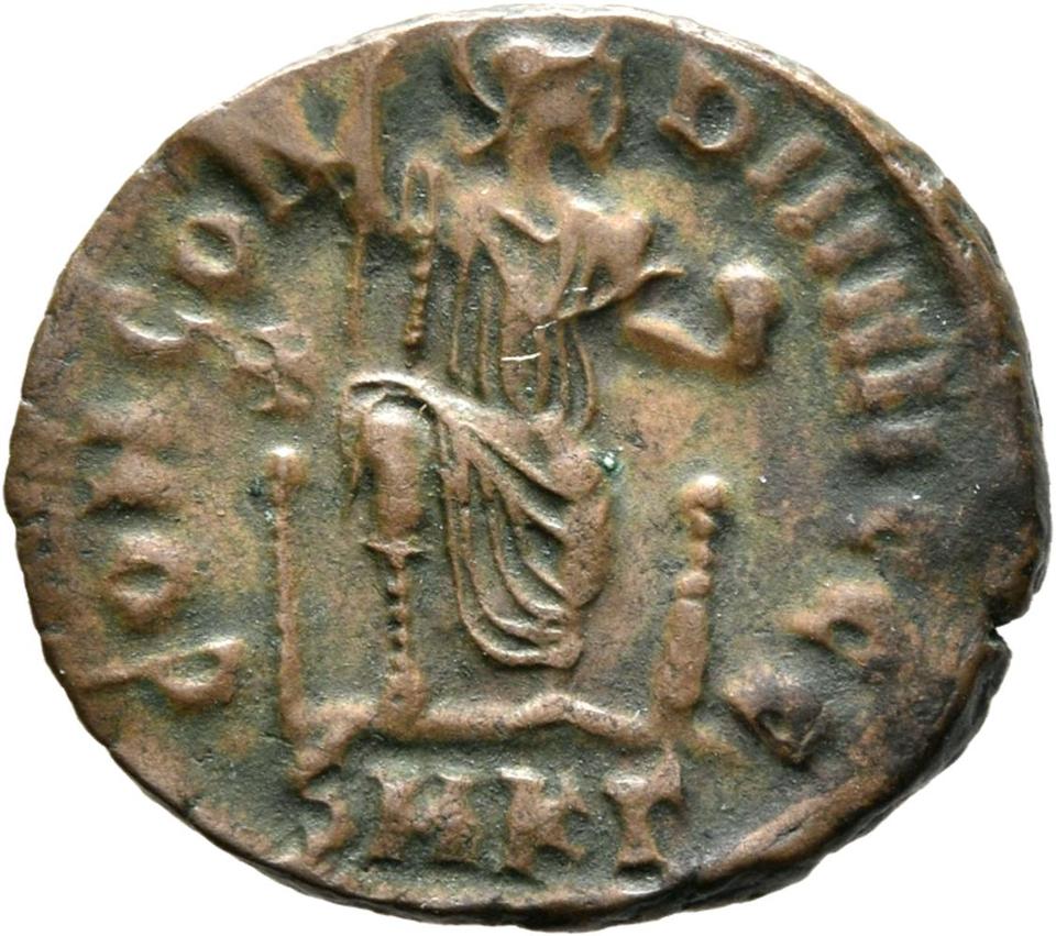 Theodosius I, copper-alloy ae3, collection photograph Mainz-ID959, reverse