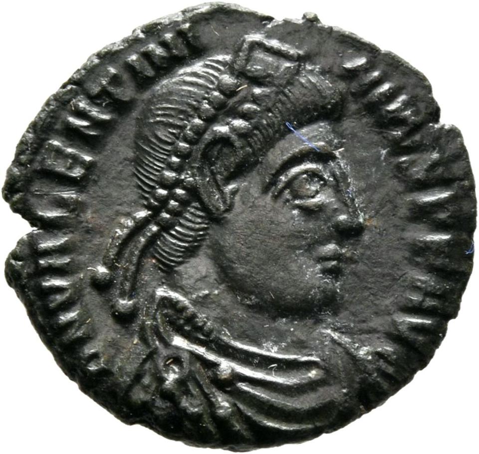 Valentinian I, copper-alloy ae3, collection photograph Mainz-ID962, obverse