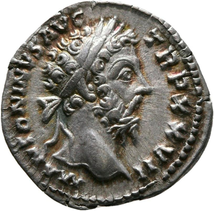 Marcus Aurelius, silver denarius, collection photograph Mainz-ID341, obverse