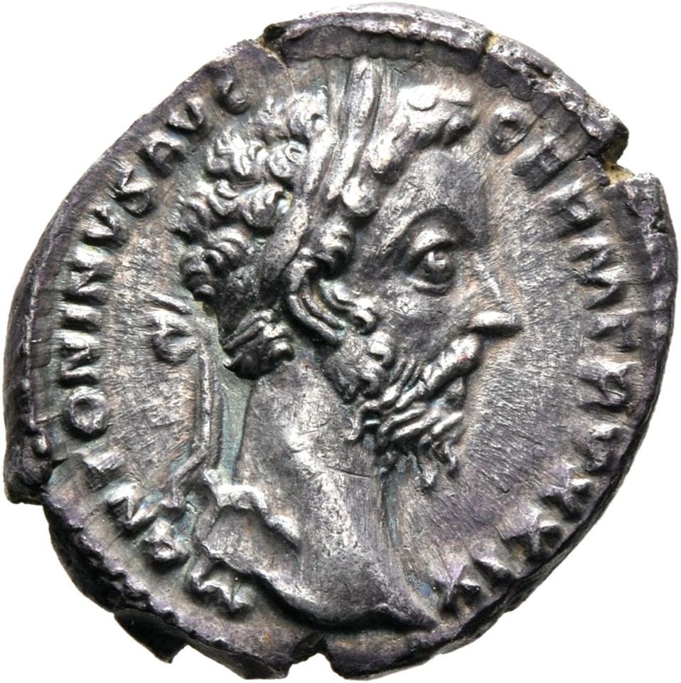 Marcus Aurelius, silver denarius, collection photograph Mainz-ID346, obverse