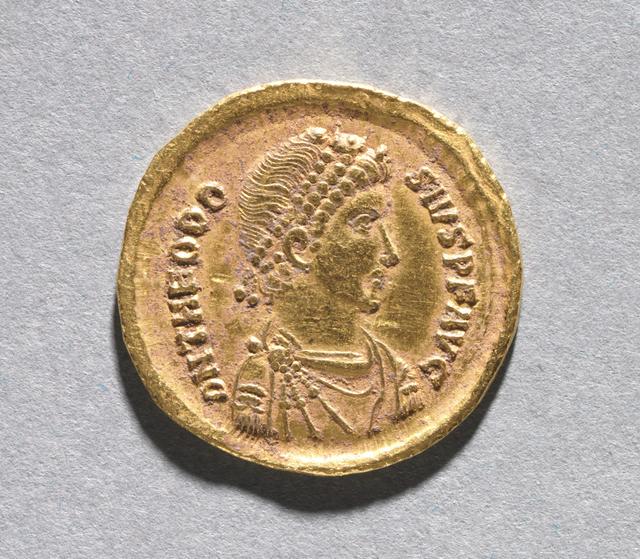 Theodosius I Gold Solidus of Constantinople, obverse
