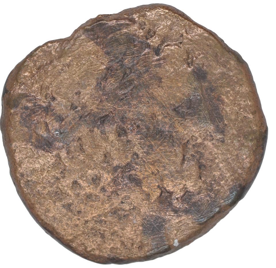 Ptolemy II Philadelphus, copper-alloy diobol, collection photograph CEAlex-3868, obverse