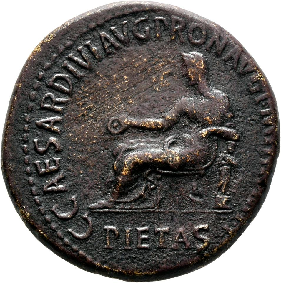 Caligula, Bronze sestertius, collection photograph Mainz-ID508, obverse