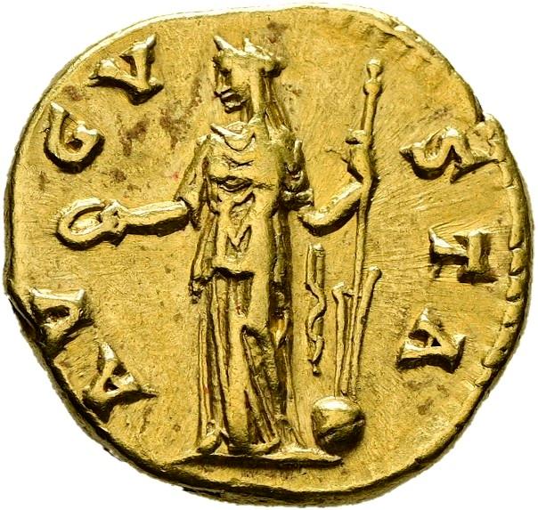 Antoninus Pius, Gold aureus, collection photograph Hamburg-ID713, reverse