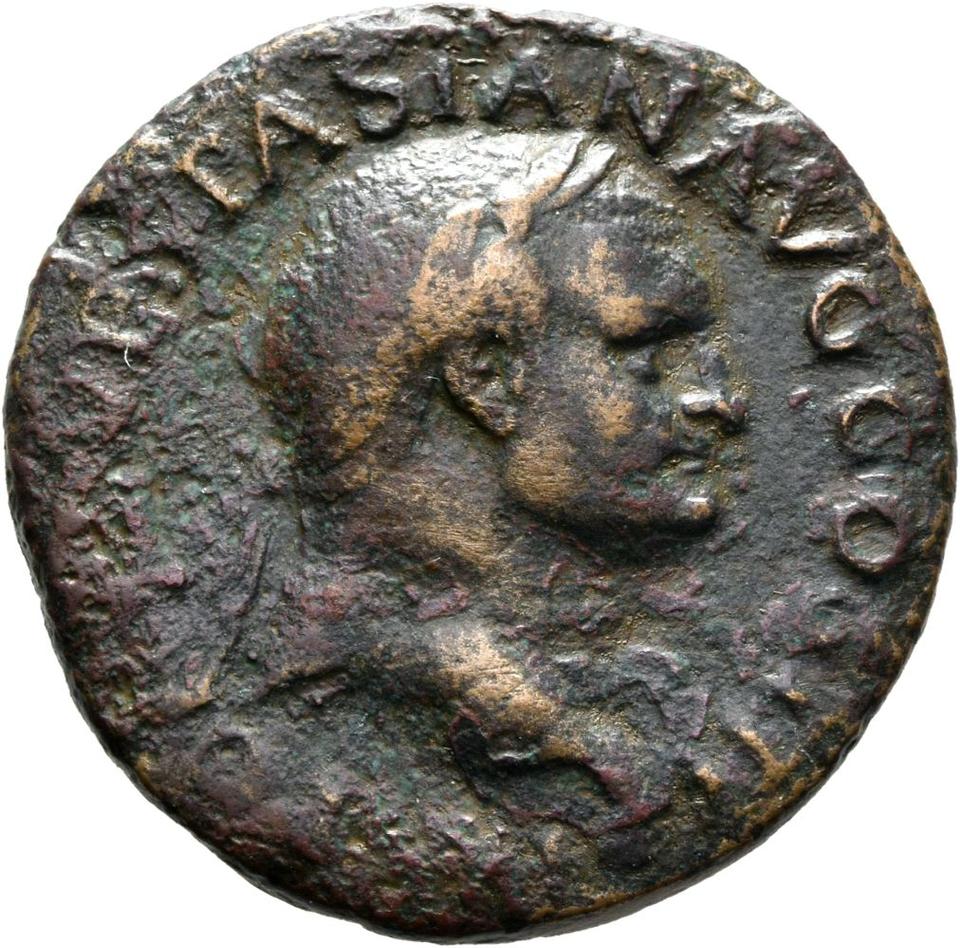 Vespasian, copper-alloy as, collection photograph Mainz-ID610, obverse
