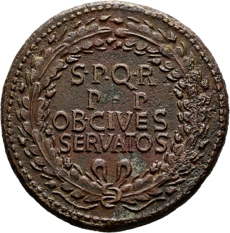 Caligula, Bronze sestertius, collection photograph Hamburg-ID400, reverse