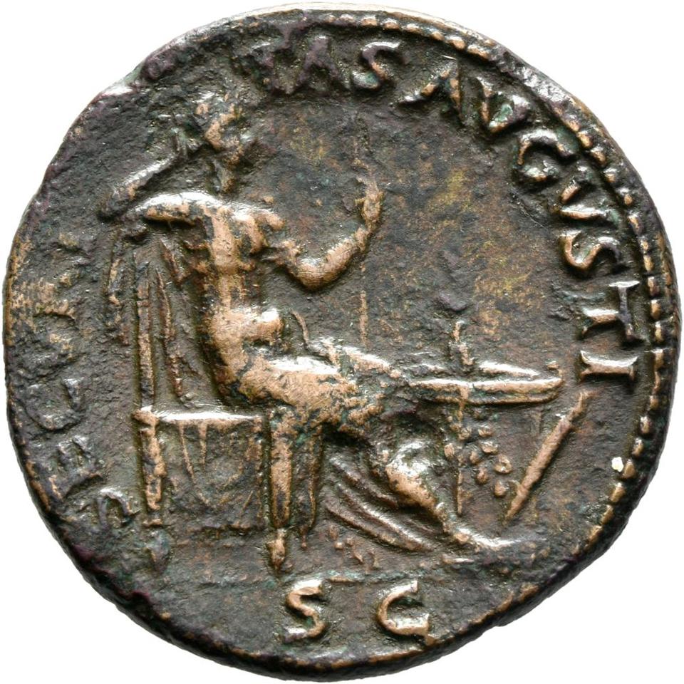 Vespasian, copper-alloy as, collection photograph Mainz-ID610, reverse