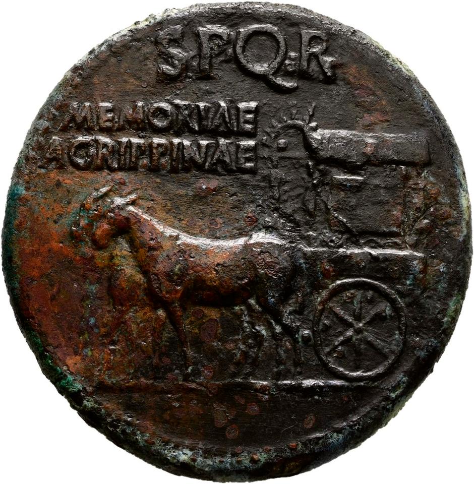 Caligula, Bronze sestertius, collection photograph Hamburg-ID2780, reverse