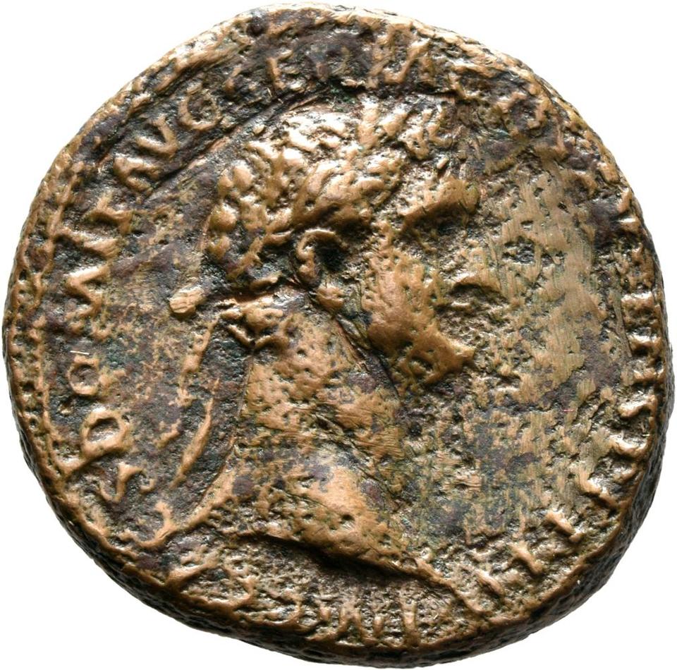 Domitian, copper-alloy as, collection photograph Mainz-ID631, obverse