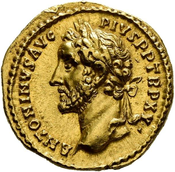 Antoninus Pius, Gold aureus, collection photograph Hamburg-ID3398, obverse