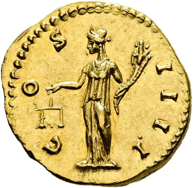 Antoninus Pius, Gold aureus, collection photograph Hamburg-ID668, reverse