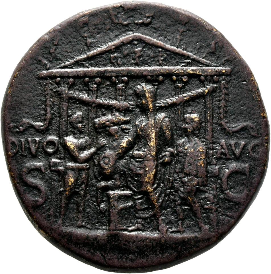 Caligula, Bronze sestertius, collection photograph Mainz-ID508, reverse