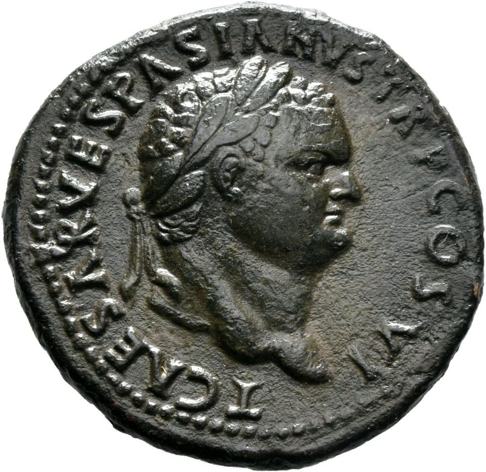 Vespasian, copper-alloy as, collection photograph Mainz-ID605, obverse