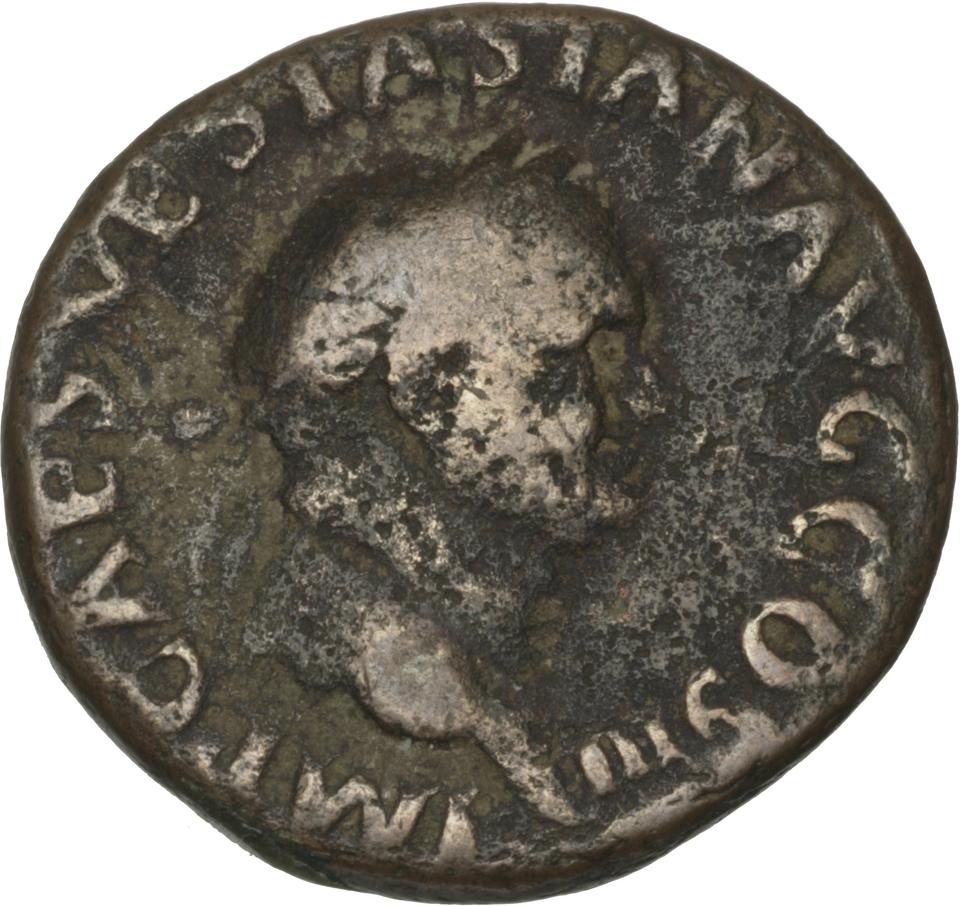 Vespasian, copper-alloy as, collection photograph Herzog-ID19, obverse