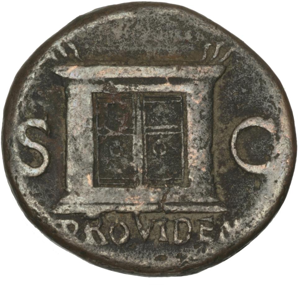 Vespasian, copper-alloy as, collection photograph Herzog-ID19, reverse