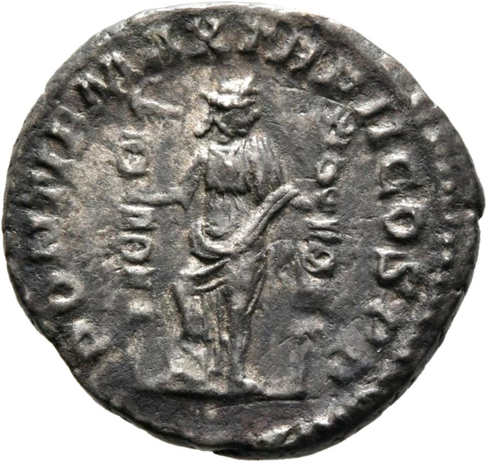 Macrinus, Silver denarius, collection photograph Mainz-ID522, reverse
