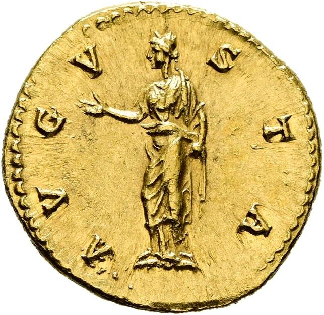 Antoninus Pius, Gold aureus, collection photograph Hamburg-ID710, reverse