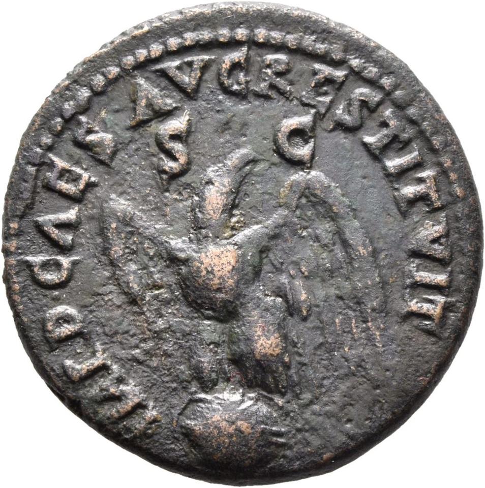 Domitian, copper-alloy as, collection photograph Mainz-ID630, reverse
