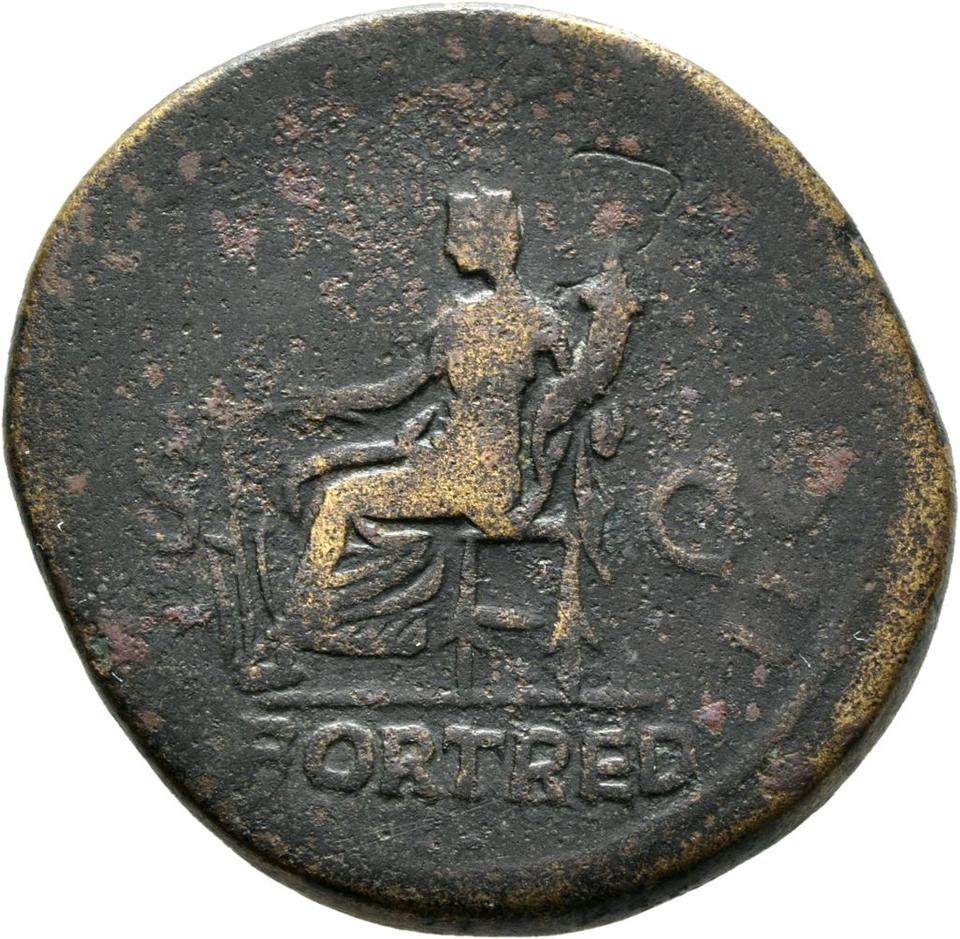 Hadrian, copper-alloy dupondius, collection photograph Mainz-ID39, reverse