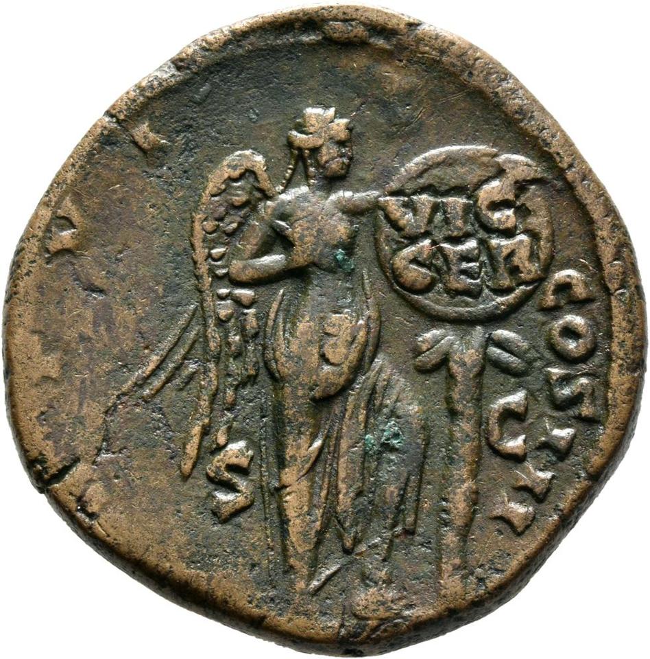Marcus Aurelius, copper-alloy sestertius, collection photograph Mainz-ID345, reverse
