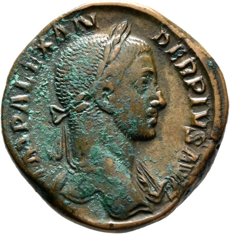 Severus Alexander, Bronze sestertius, collection photograph Mainz-ID26, obverse