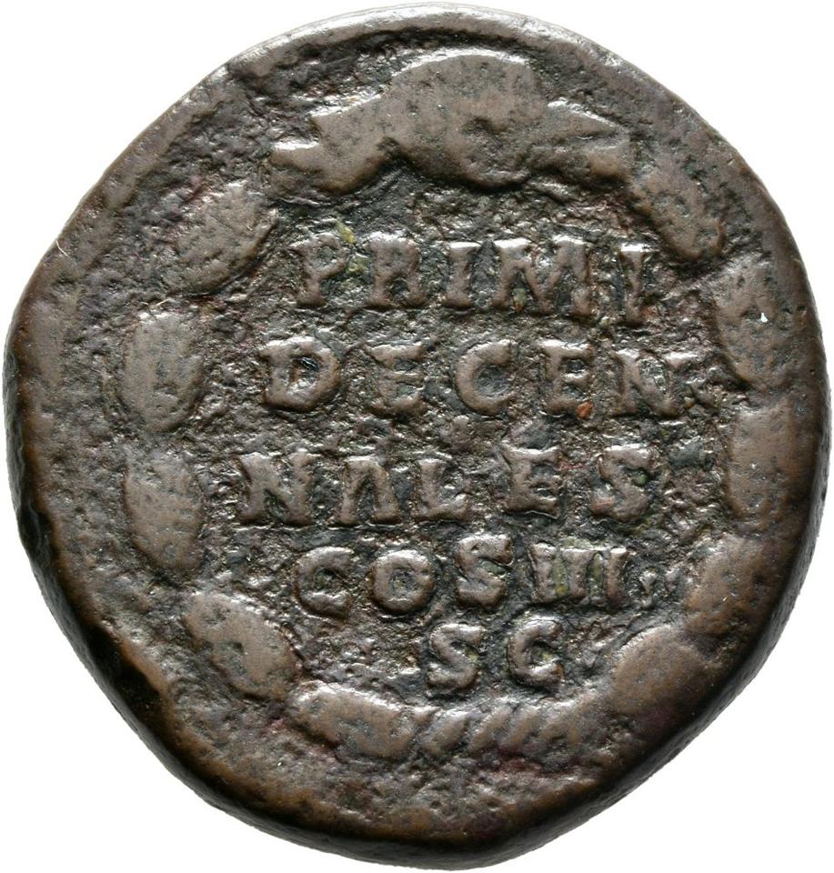 Marcus Aurelius, copper-alloy sestertius, collection photograph Mainz-ID348, reverse