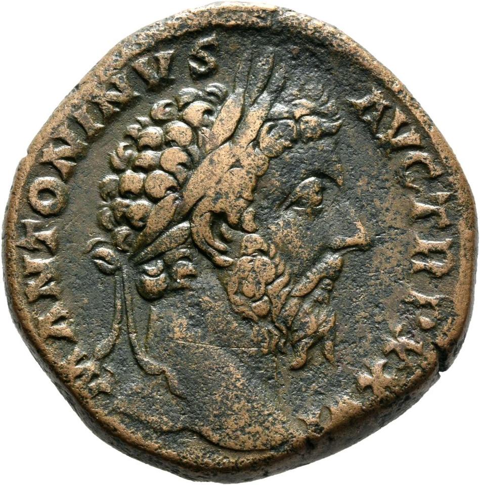 Marcus Aurelius, copper-alloy sestertius, collection photograph Mainz-ID345, obverse