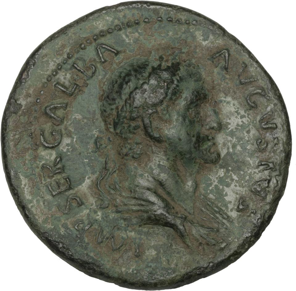 Galba, Bronze sestertius, collection photograph Herzog-ID22, obverse