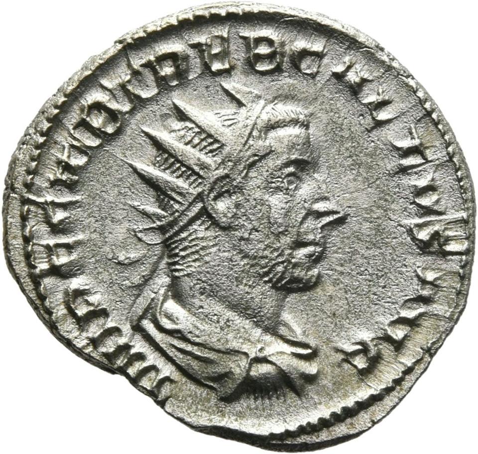 Trebonianus Gallus, silver antoninianus, collection photograph Mainz-ID170, obverse
