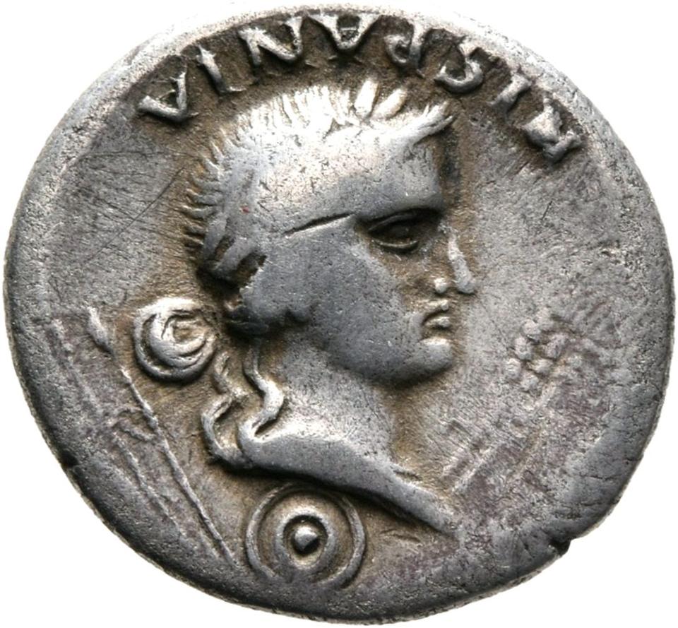 Galba, silver denarius, collection photograph Mainz-ID585, obverse