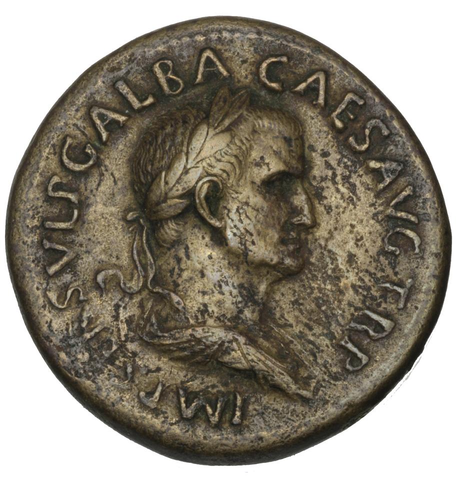 Galba, Bronze sestertius, collection photograph Herzog-ID4, obverse