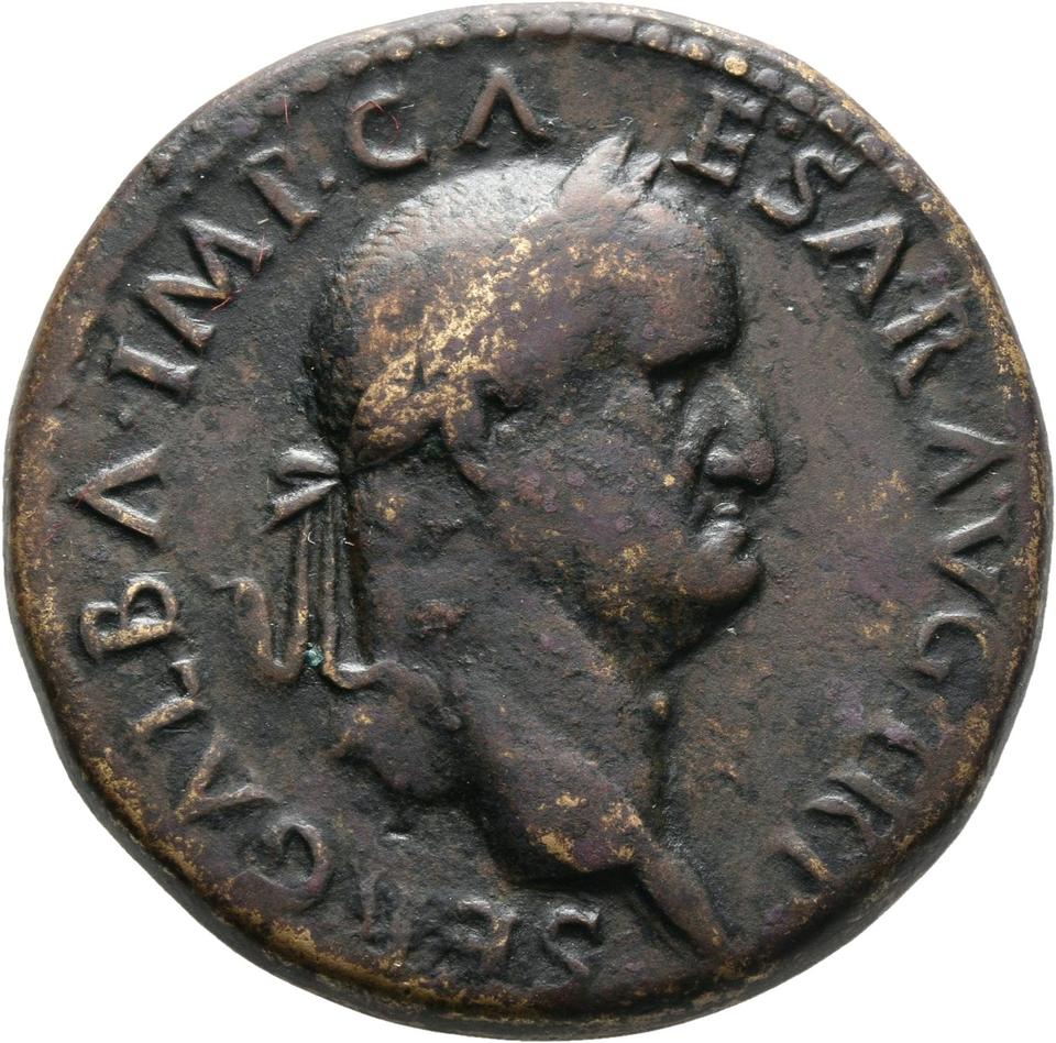 Galba, Bronze sestertius, collection photograph Mainz-ID587, obverse