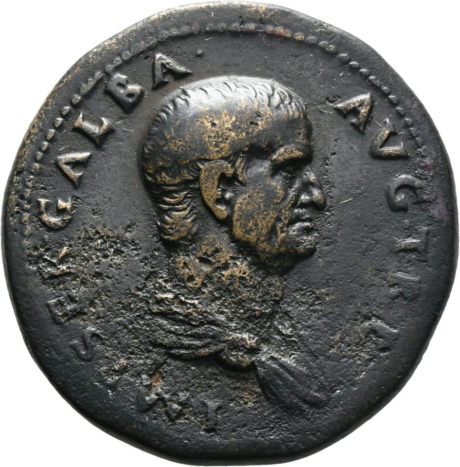 Galba, Bronze sestertius, collection photograph Mainz-ID586, obverse